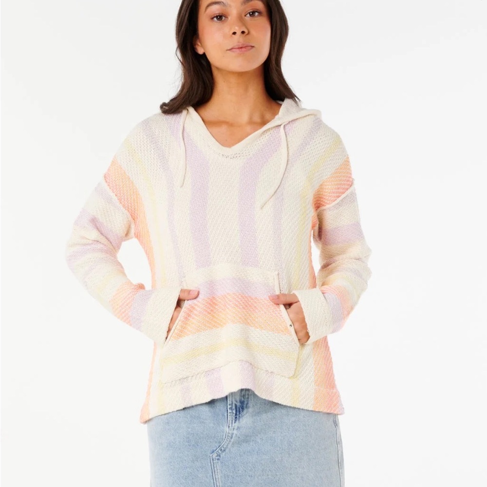 RIP CURL NEON ISLES KNIT PONCHO PULLOVER BEACH WEAR SZ M - Picture 6 of 10